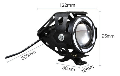 Lux Led U7 Multi Proyector Lens Flash Motorcycle Angel Eye Light Kit - Set of 2 3