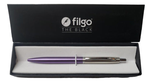 Filgo Retractable Black Ink Ballpoint Pen Gift Box 0