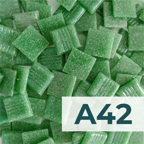 Imported Green Venetian Glass Tiles A42 Mosaic Bag 1/2 Kilo 1