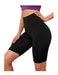 Pack of 2 Black Plain High-Waisted Lycra Biker Shorts for Women 1