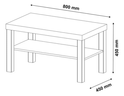 Mesa Lateral De Living 4 Patas Tapa Cuadrada 100% Mdp 2