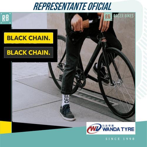 Black Chain Chain Kit X 2 Bike Tires 29 X 2.25 Wanda Brown Band 1