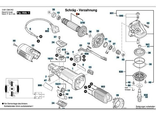 Bosch Aro Deflector De Aire Amoladora Gws 7-115 Original 1