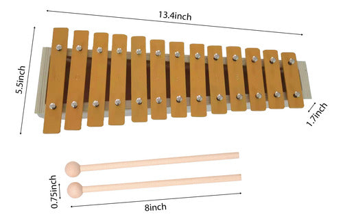 Xilofone De 13 Teclas Com Ritmo Musical Students Glockenspie 3