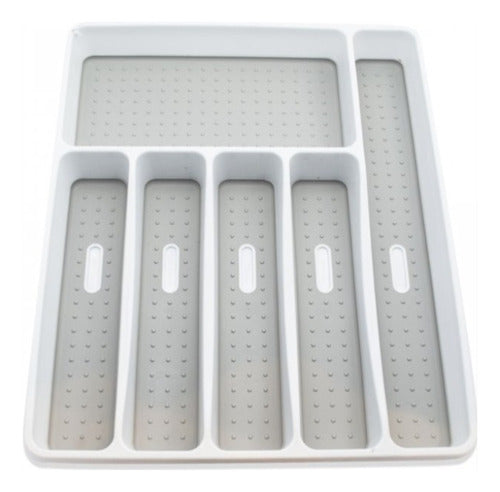 Organizador De Cubiertos  Madesmart  Blanco Con Base Antides 1