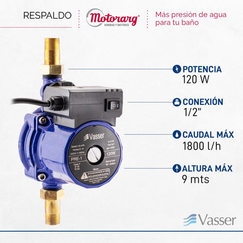 Vasser Water Pressure Booster Pump 9m Ignites Water Heater 1