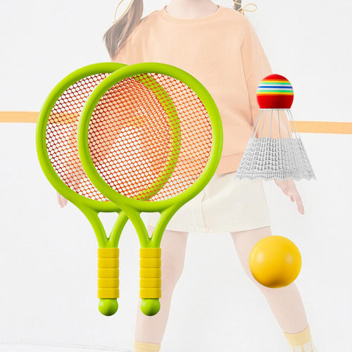 Crianças Conjunto De Tênis Badminton, Raquetes De Verde 3