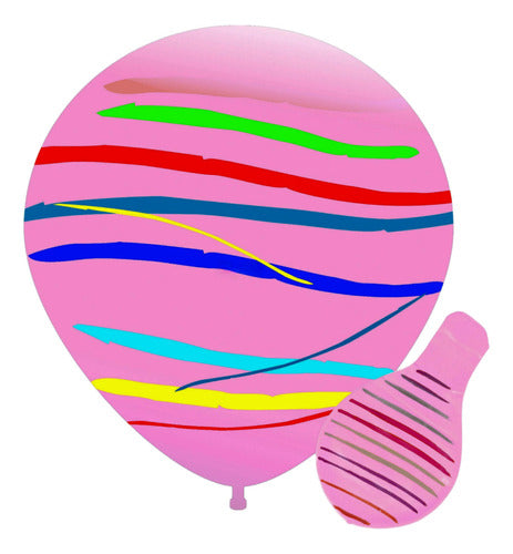 Giant Striped Balloon Piñata x3 - Cotillón Waf 6