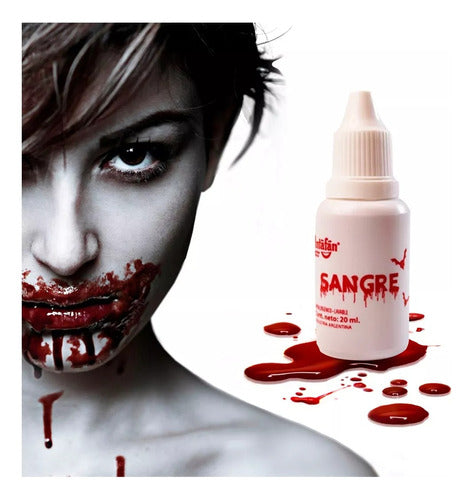 Manzana Cotillon Sangre Artificial Maquillaje Pinta Cara Con Gotero Halloween 1