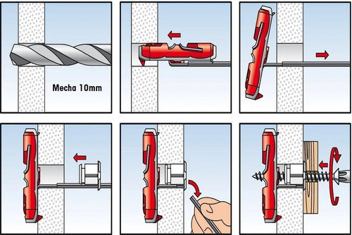 Tarugos Duotec 10 Mm Fischer Durlock X Unidad Berte 5