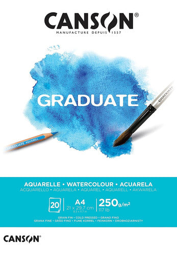 Bloco Graduate Aquarela A4 250g Canson 0