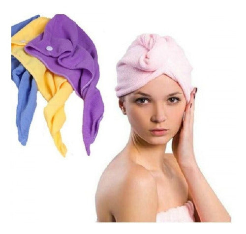 Microfiber Towel Cap for Women Hair Drying Bath Wrap 1