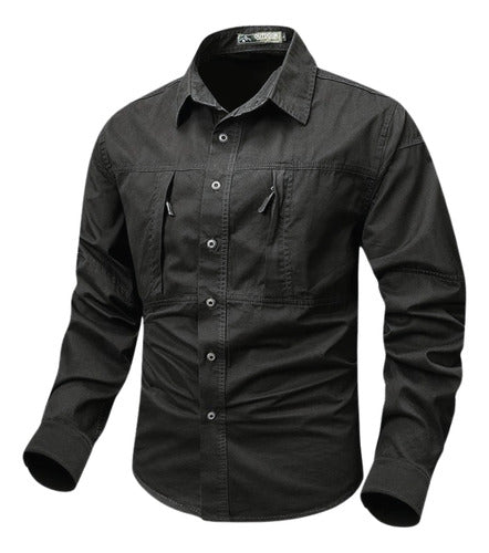 Outdoors Camisa Tactica Tac Pro Manga Larga Bolsillos 1