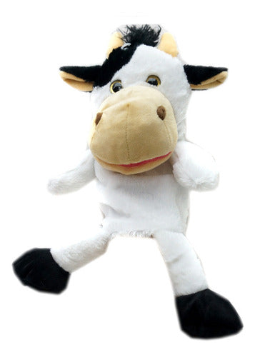 Titere Mano N39 Peluche Vaca Mueve Boca Juguete Campo Granja 2