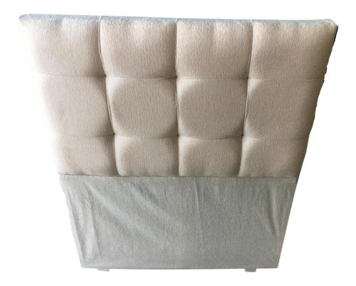 Chenille Tufted Headboard for 1 1/2 Plaza Bed 100cm - Wooden Frame 6
