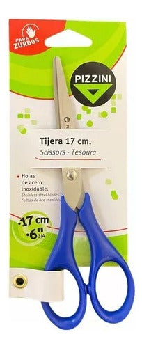 Pizzini 17 cm Left-Handed Scissors with Plastic Handle 1