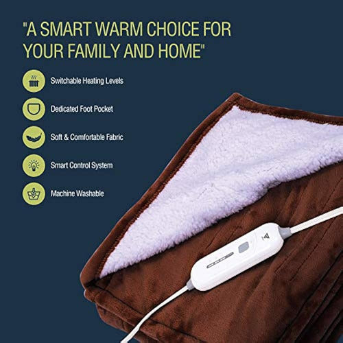 Zircon Reversible Sherpa and Fleece Electric Heating Blanket 2