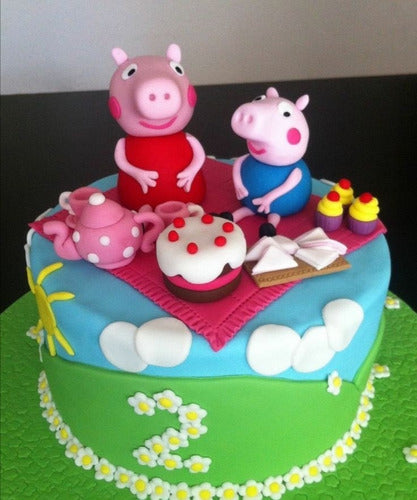 Bebe Collection Adornos Para Torta, Temática Peppa Pig En Porcelana 1