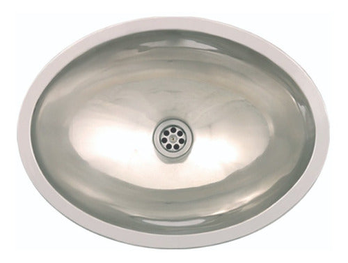 Oval Stainless Steel Bathroom Sink Mi Pileta 454 0