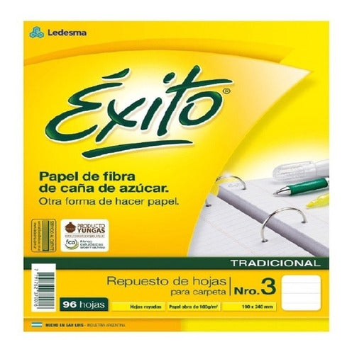 Éxito Promo - 2 Repuestos Exito N.3 480 Hojas 1 Ray Y 1 Cuad 3