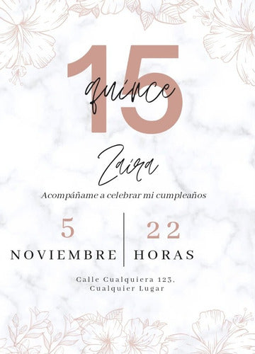 Digital Invitation Mis 15 Años - Birthday 1