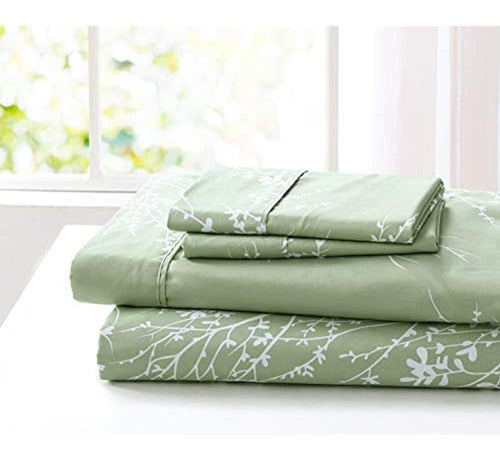 SL Spirit Linen Home Established 1988 - Foliage Design Bed Sheet Set 0