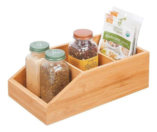 IMP Multi-Purpose Bamboo Organizer for Kitchen and Bathroom - 3 Compartments 1