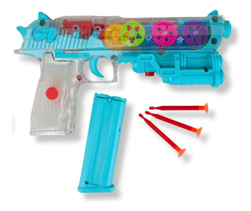 Arminha De Brinquedo Infantil Gear Gun Lança Nerfs Luz E Som 0