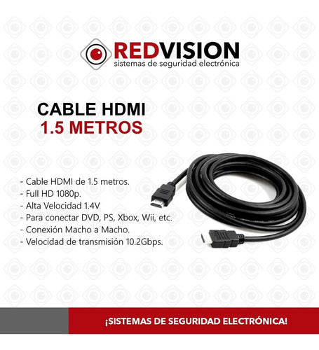 Cable Hdmi 1.5m Metros Full Hd 1080p 4k Pc Tv Proyector 1