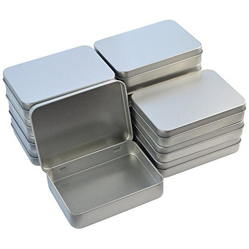 Latas Rectangulares Con Tapa Bisagra 115x85x22mm 12u Platead 0