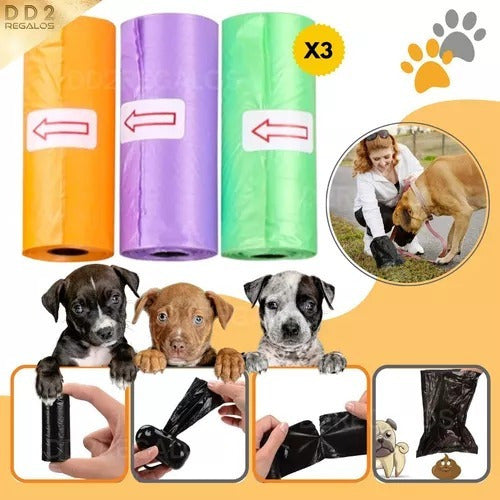 Fashion Pack of 3 Dog Poop Bags for Pet Bag Holders 1