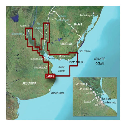 Garmin Bluechart G3 Nautical Map for Río De La Plata 1