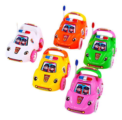 Colorful Police Car Toys Plastic Pull Line 0