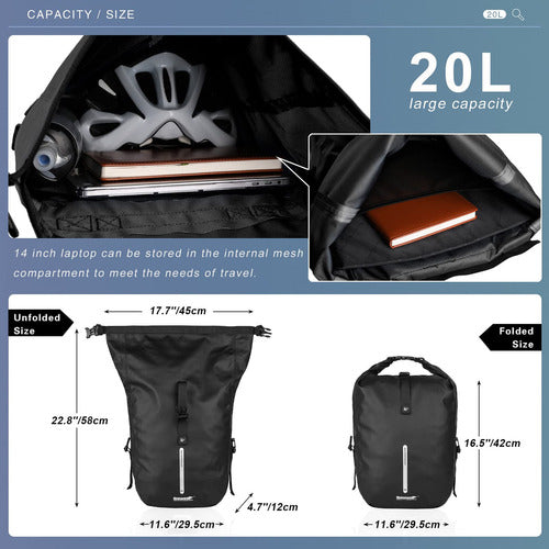 Rhinowalk - Bicycle Panniers (20L, Laptop Storage Bag) 1