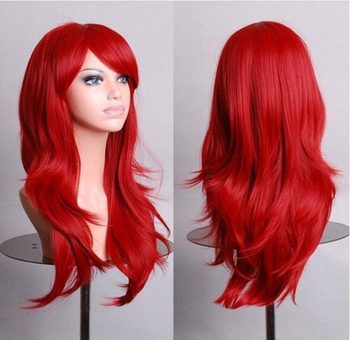 Magpavo Rojo 28  70cm Cabello Largo Resistente Al Calor Espi 1