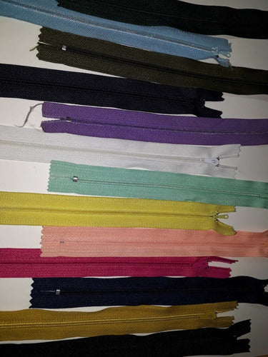 Fine Haberdashery Zippers X10 U 18 Cm Assorted Colors Pack 0