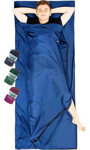 Miqio Sport 2-in-1 Sleeping Bag Liner and XL Size Travel Sheet 0