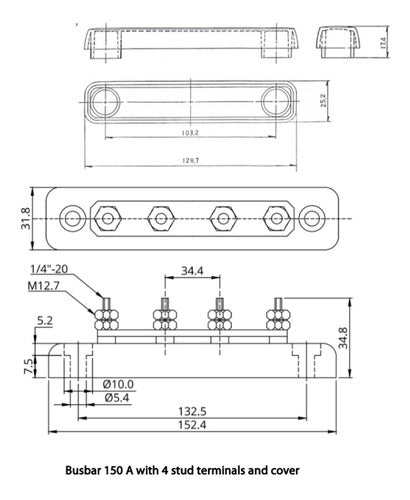 Victron Busbar Distribution Block CC 4P 150A with Protection 3