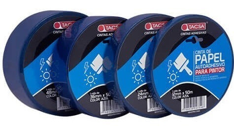 Tacsa Cinta De Papel Azul Adhesiva 18mm X 50mts 2