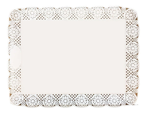 Miramar Plásticos Rectangular Hard Plastic Tray with Lace Edge 0.5kg 0