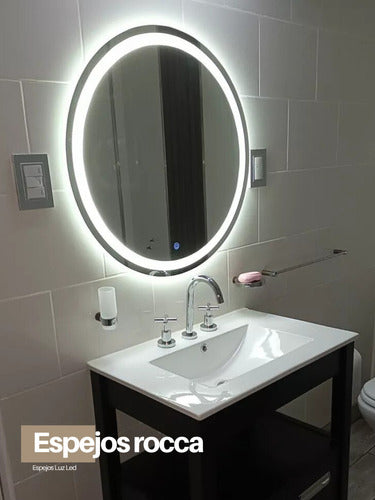 Espejos Rocca Circular LED Bathroom Wall Mirror 50cm Touch On Off Dimmer 4