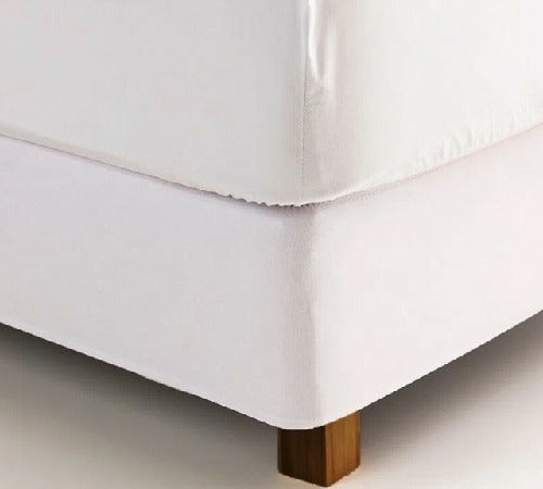 Elasticated Single Bed Base Cover 0.80x1.90 White Microfiber 0