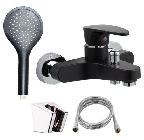 Mozart Full Bathroom Fixture Set with Black Matte Bidet and Shower Transfer 3