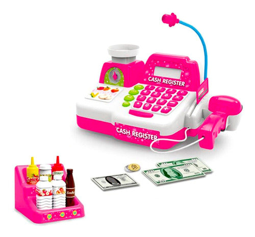 Romano Pink Cash Register with Accessories Mic Scanner 11973 1