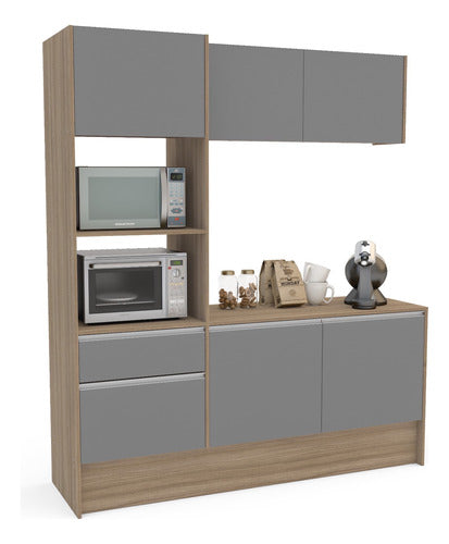 DECORAMA Cocina Compacta Mueble Alacena 182 Cm 6 Puertas 1 Cajón 0