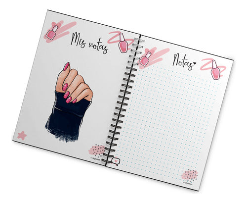 Agenda Manicura Uñas Tapa Dura Citas Planificador Negocio 1