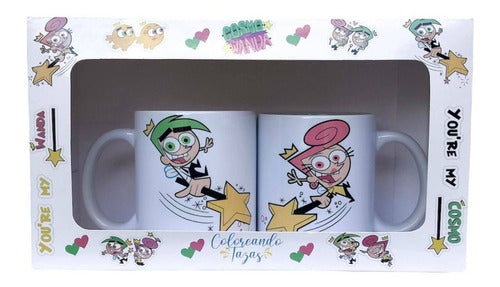 Taza Couple Wanda Y Cosmo - Los Padrinos Mágicos (2 Tazas) 0