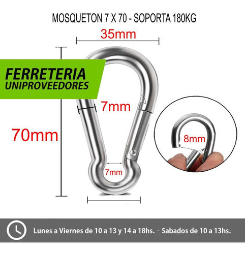 Uniproveedores Galvanized Carabiner 7mm X 70mm 2