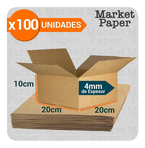 Reinforced Moving Corrugated Cardboard Box 20x20x10 cm 100-Pack 0