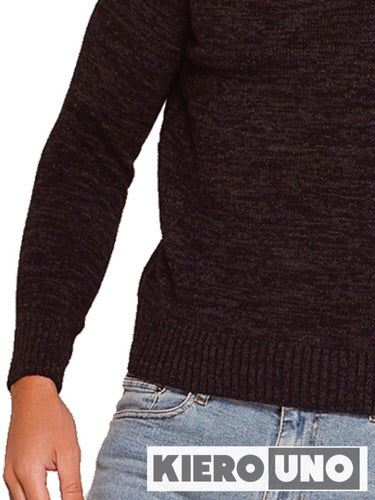 Men's Heathered Round Neck Wool Pullover Sweater Jacket 2